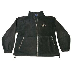 VTG Alaska Fleece Jacket Women Large Polar Graphics USA Embroidered Full Zip